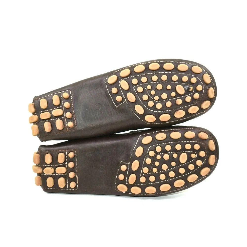 Papo‎ d'Anjo Womens Brown Leather Driving Loafers Moc Toe Shoes Size 6 US, 36 EU
